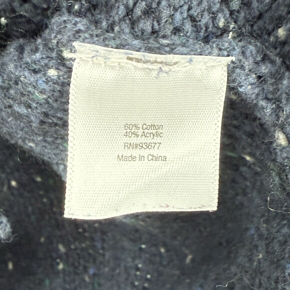 St John's Bay Women's Long Sleeve Cable Knit Sweater Size MP Blue Marble - Picture 10 of 16